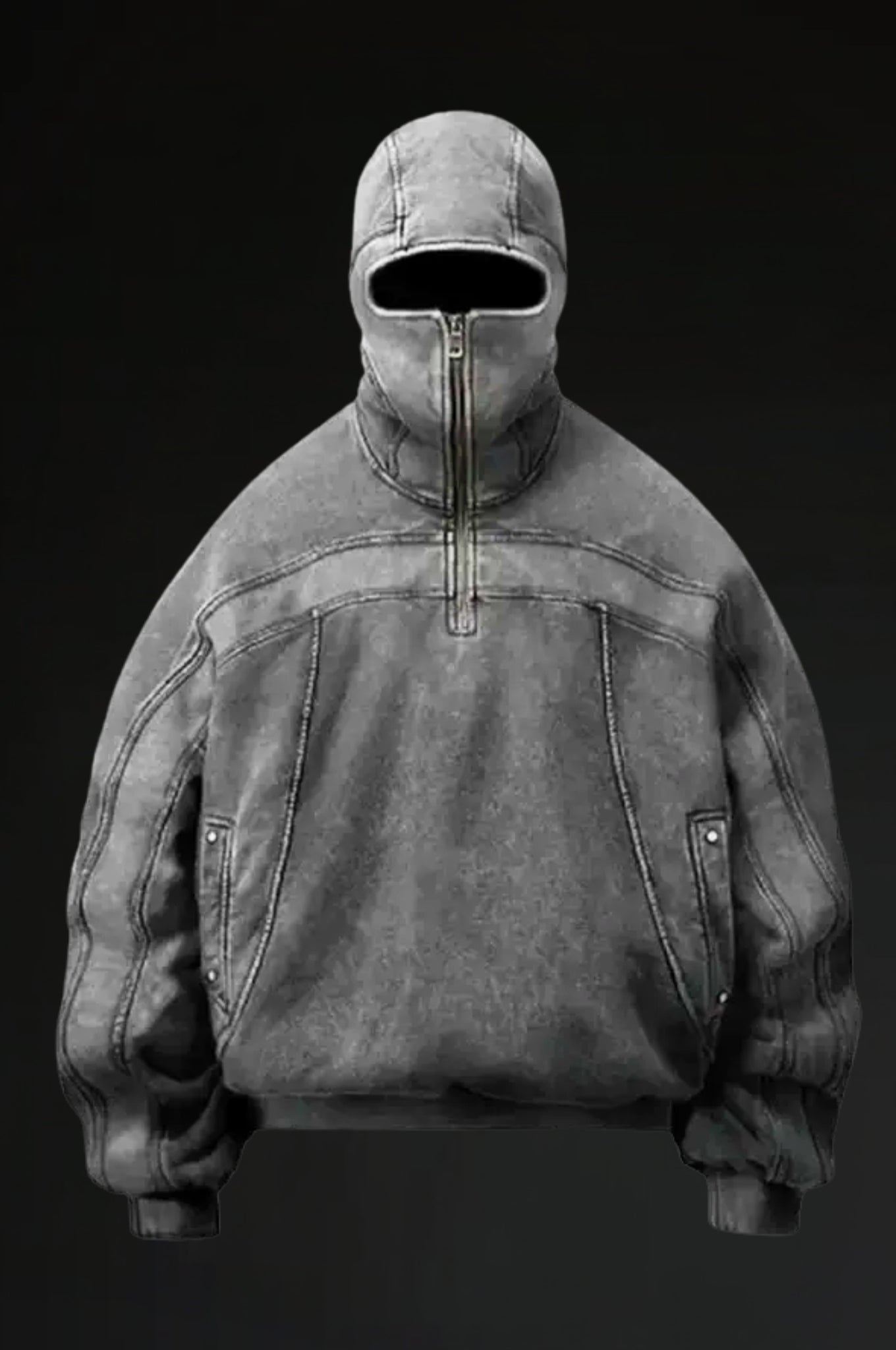 Balaclava Stealth Hoodie // 380 GSM Vintage Washed