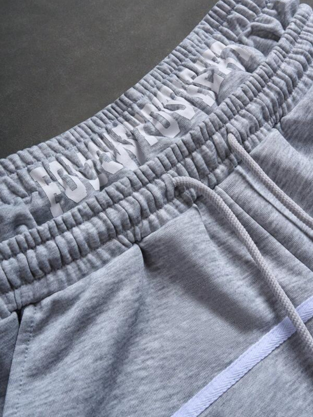 Spliced Double Elastic Grey Shorts
