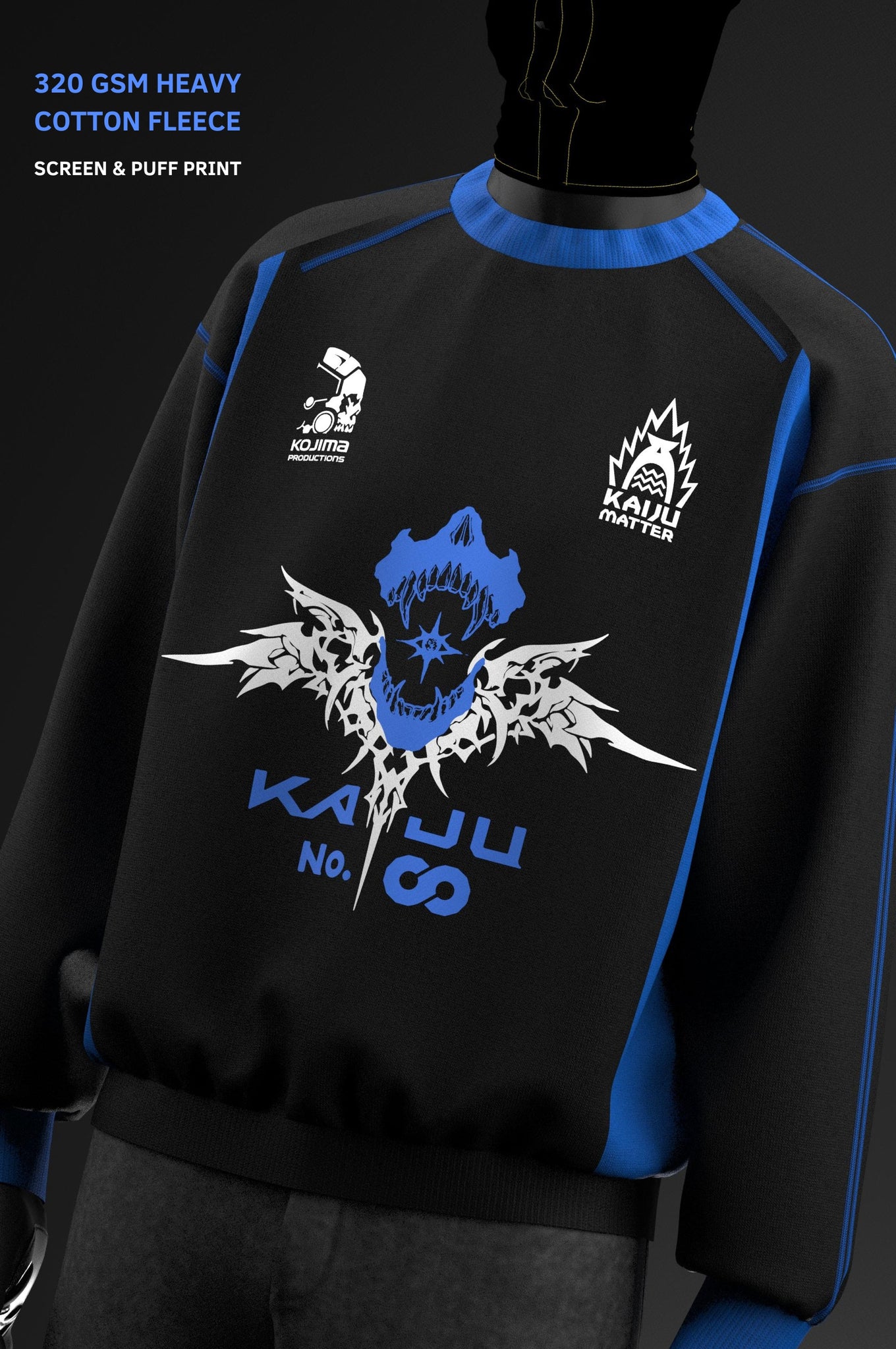 08 Kaiju Sweatshirt // Screen & Puff // 320 GSM Cotton Fleece