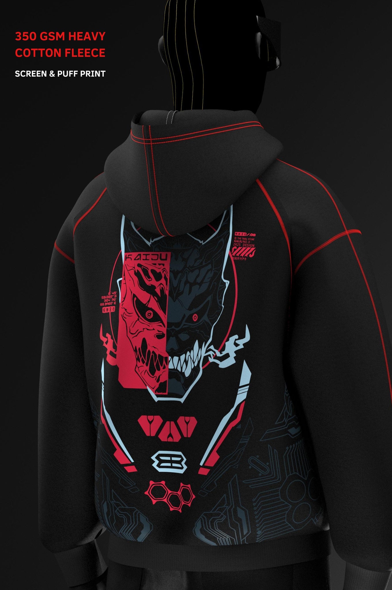 Kaiju No.8 // Screen & Puff // 350 GSM Cotton Fleece Hoodie