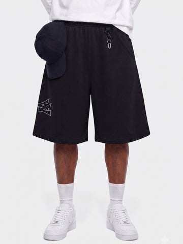 BLACK TRIPLET SHORTS 350 GSM (PRE-LAUNCH)