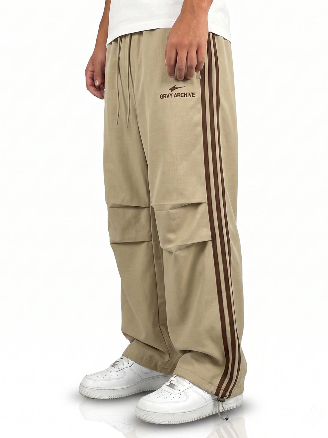 Pleated Striped Trackpant