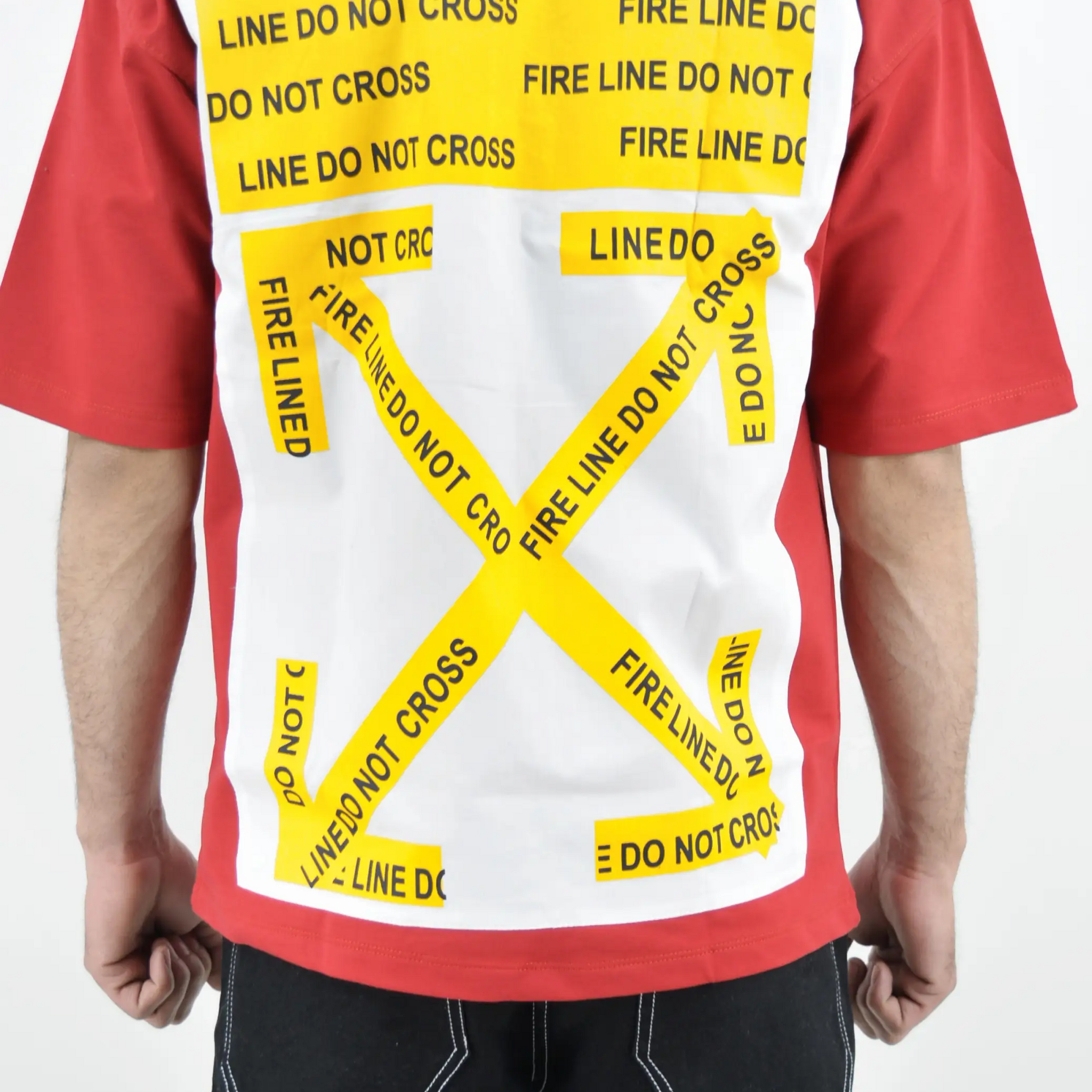Do Not Cross Red Premium Oversized 220GSM Unisex Tshirt