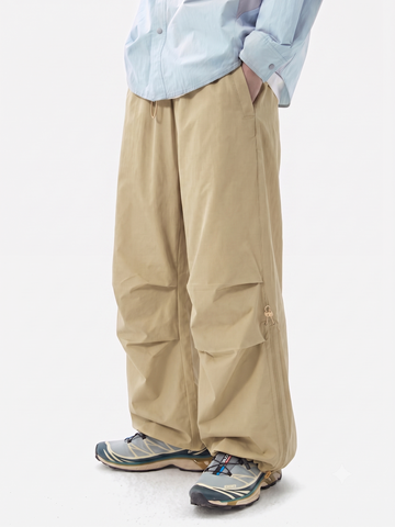 Loose Pleated Parachute Pants