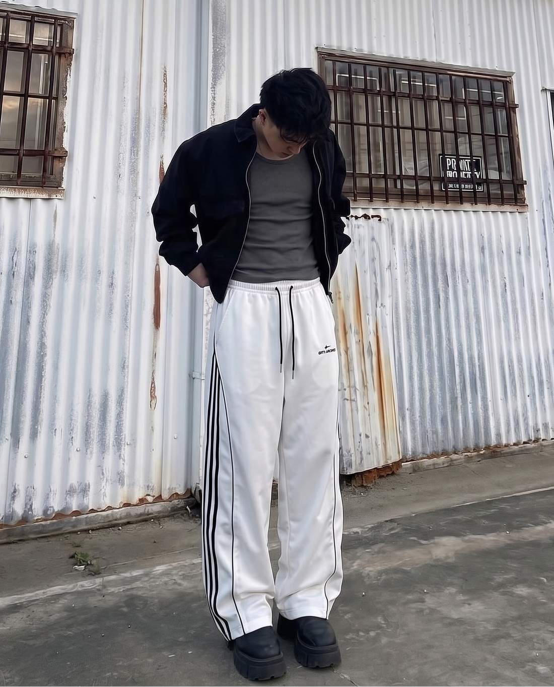Monochrome Parachute Pants
